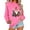 Pink, variant on Makaor Sweatshirt for Women Long Sleeve Christmas Crew Neck Tops Santa Graphic Pullover Tees Fleece Cute Vacation Clothes