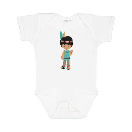 

Inktastic Native American Boy Cute Boy Black Hair Gift Baby Boy Bodysuit