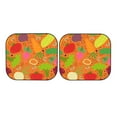 thumbnail image 7 of Xecao Cartoon Vegetables for Foldable Car Sun Shades (2-Pack) offer sun protection with an easy-fold design for convenient windshield shading., 7 of 7