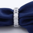 thumbnail image 4 of Blue Jewelry 14K White gold Plated Diamond Rings - Emerald Cut Excellent 1.3 Ct Diamond Rings For Women's - Full Eternity Diamond Rings for Women's - Classic Engagement Wedding Women's Rings, 4 of 7