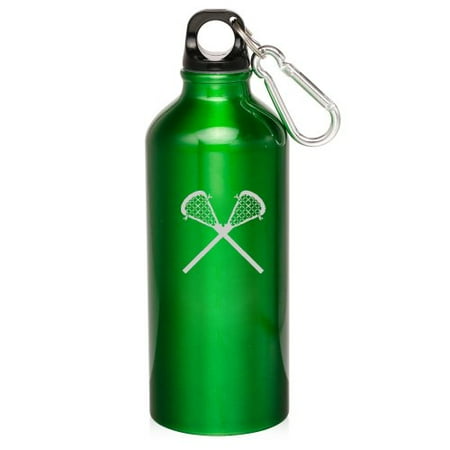

Green 20oz Aluminum Sports Water Bottle Caribiner Clip ZW371 Lacrosse Sticks