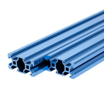 POWERTEC 2PK 24" 2040 T-Slot Aluminum Extrusion Profile Linear Rail - Anodized Blue, European Standard 20mm x 40mm - for CNC Machines, 3D Printer Frames, Custom Enclosures (74003N)