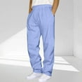 thumbnail image 2 of SERTG Men's Solid Color Cargo Pants Men's Fall Winter Elastic Waist Trousers Thermal Soft Work Fashion Casual Trousers(Light Blue,2XL), 2 of 5