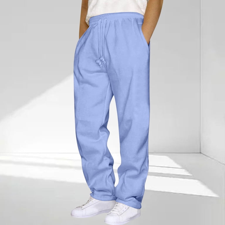 SHENGXINY Men's Straight Leg Sweatpants Plus Size Solid Color ...