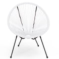 thumbnail image 1 of Noble House Chaise Tissée Hamac d'Extérieur Anson en Blanc et Noir (Ensemble de 4), 1 of 8