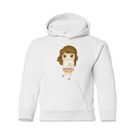 Girl Carrying Her Pet Hamster Hoodie Juniors -Image by Shutterstock, Medium
