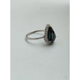 thumbnail image 5 of Certifed Natural London Blue Topaz and Diamond 14k Solid White Gold Ring, 5 of 6
