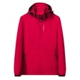thumbnail image 1 of Timegard Rain Jackets for Women Plus Size Hooded Zipper Mid Length Raincoat Fall Solid Color Loose Jacket, 1 of 4