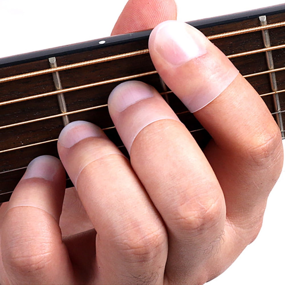 Healifty 4Pcs Guitar Thumb Picks Finger Guards Protective Finger Guards for Guitar Fingertip Protectors 