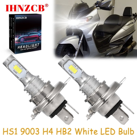 IHNZCB for Suzuki Burgman AN400/S AN650/A - 2X HS1 9003 H4 HB2 LED Headlights Bulb 50W White YTB,Motorcycle Light,Y84