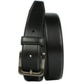 thumbnail image 5 of Metro Men’s Dress Belt - Classic Black Leather Strap, Stitched Edges, Nickel-Free, 5 of 8