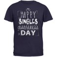 thumbnail image 1 of Journée de Sensibilisation des Célibataires Joyeuse T-Shirt Bleu Marine pour Adulte, 1 of 1