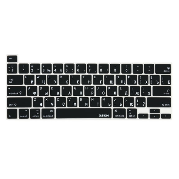 XSKN Russian Language Keyboard Cover for 2020-2023 Released MacBook Pro 13.3 inch A2251 A2289 A2338 M1 M2 Chip 2019 Macbook Pro 16 inch A2141 with Touch Bar Silicone Protector Skin US Layout