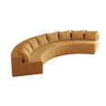 thumbnail image 4 of Newest 4-Piece Curved Modular Sectional Sofa in Corduroy with 8 Pillows for Conversation Pit,Yellow, 4 of 5
