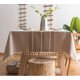 thumbnail image 2 of Mantel a rayas de tela simple, tapete de mesa a prueba de polvo de algodón y lino, mantel rectangular para decoración de la cocina del hogar (140 * 140 cm, marrón), 2 of 5