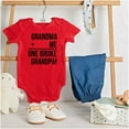 thumbnail image 3 of Grandma Plus Me Is One Broke Grandpa Romper Boys or Girls Infant Baby Brisco Brands 18M, 3 of 6