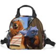 thumbnail image 1 of Bear Grizzy Lemmings Portable Lunch Bag Thermal Cooler Shoulder Bento Bag Insulated Lunch Box for School Picnic Office, 1 of 8