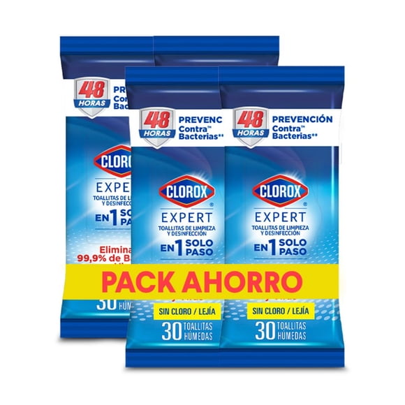 Pack De Toallitas Desinfectantes Clorox Expert 4x30 Un