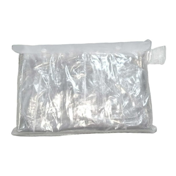 Chubasquero largo transparente impermeable con capucha y cordón para adultos SG