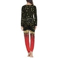 thumbnail image 3 of FKELYI Size M Pjs Set of 2 Durable Christmas Star Print Festival Party Nightwear for Women Sleepwear Elastic Long Sleeve Women Pajamas Set, 3 of 5