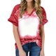 thumbnail image 1 of ICHUANYI ClearanceWomen's Tops Women's Fashion Casual Loose Blouse Tiy-dye Printing V Neck T-Shirt Blouse Print Tee(Red, XL) ICHUANYI WER20232080506366, 1 of 5