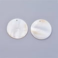 thumbnail image 2 of 100pcs Shell Pendants Undyed Flat Round 30x1~2mm Hole: 1.4mm, 2 of 2