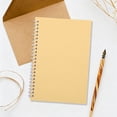 thumbnail image 4 of Blank Spiral Notebook, 5" X 8" Hardcover Sketch Book, Glossy Card Cover Leather Grain Texture, 180掳 Lay-Flat Binding, for School Work, Yellow, 4 of 6