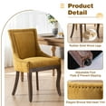 thumbnail image 3 of Paproos Dining chairs Set of 4, Upholstered Dining Room Chair with Solid Wood Legs and Bronze-Nail Head, Modern Kitchen Chair with Thick Fabric, Side Dining Chair for Home, Dining Room, Gold, 3 of 10