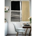 thumbnail image 4 of Beige Sheer Curtains 63 Inch Length 2 Panels Set Window Treatments, Modern Abstract Art Farmhouse Striped Rod Pocket Semi Curtains for Living Room/Bedroom/Kitchen Décor, 104"W x 63"L, 4 of 7