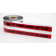 Polyethylene Underground Electric Line Detectable Marking Tape, 1000' Length x 6 Width, Red