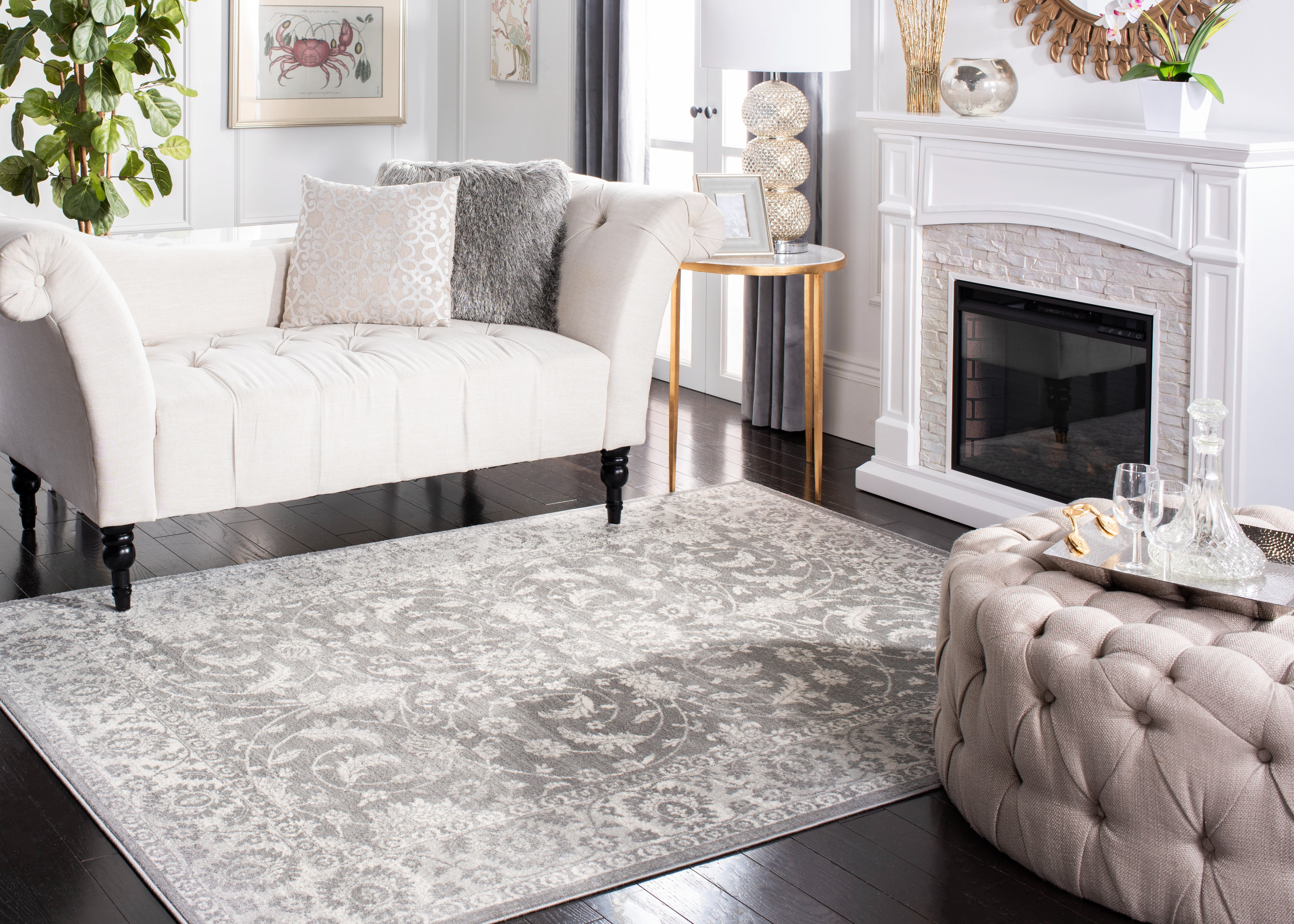 SAFAVIEH Brentwood Darwin Oriental Area Rug, Cream/Gray, 9' x 12'