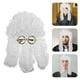 thumbnail image 2 of KAKOWELY Peluca de juez blanca con gafas de marco dorado, peluca colonial larga y rizada, peluca de abogado para cosplay, disfraz histórico, tocados para fiesta de cosplay de Halloween., 2 of 5