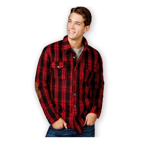 Chaqueta de camisa a cuadros American Rag para hombre Rojo Pequeña