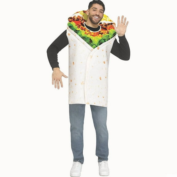 Fun World Adult Realistic Print Burrito Costume - Size One Size Fits Most - White