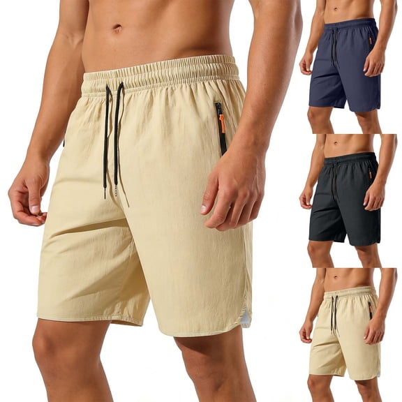 EOYWHK Gym Shorts with Pockets Elastic Waist Workout Shorts for Men Soft Lightweight Breathable Comfort Athletic Shorts for Men Black, Size L