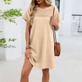 thumbnail image 6 of YueHuiYing Women's 2026 Summer Short Sleeve Dresses Casual Loose Fit Swing T-Shirt Dress V-Neck Sundress, 6 of 6