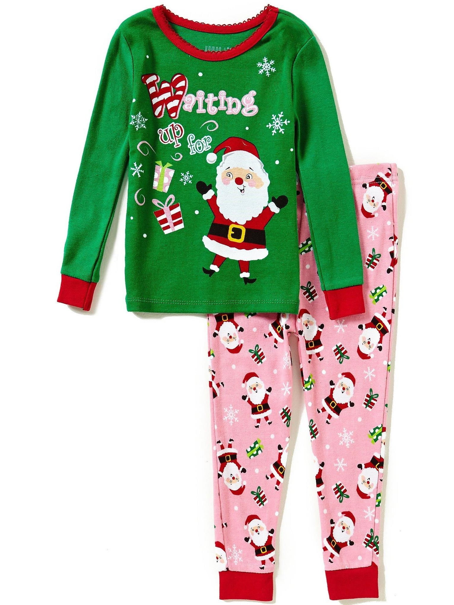 Komar Kids - Girls Pajama Happy Santa Costume Cotton Pajama Set Sizes ...