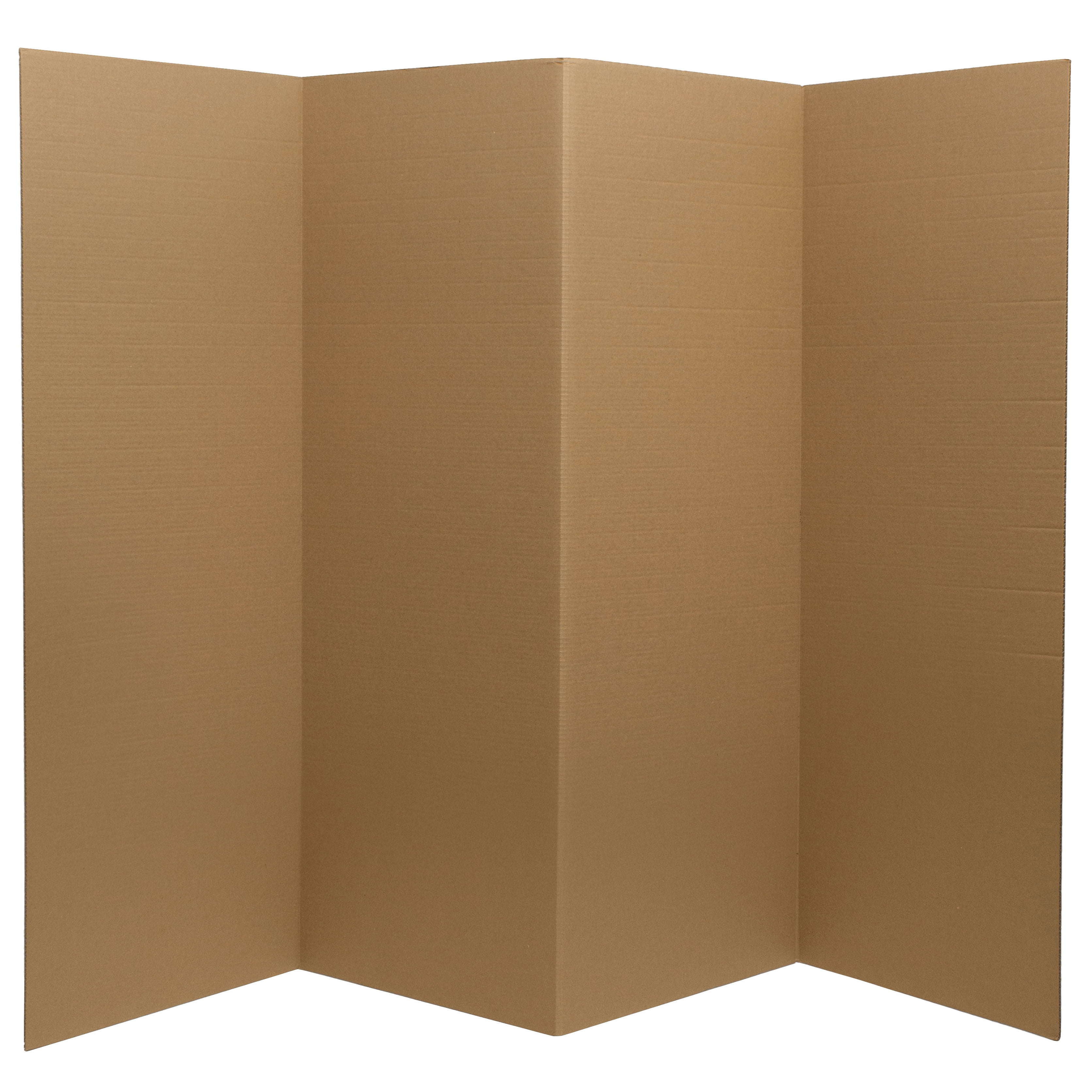 4 ft. Short Brown Temporary Cardboard Folding Screen 4 Panels