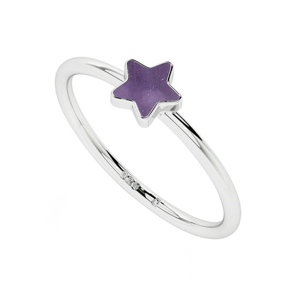 Natural Amethyst Star Shape Rings in Sterling Silver for Women, February Birthstone Jewelry for Her Birthday, Wedding Anniversary, Christmas, Mothers Day