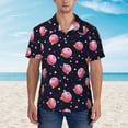 thumbnail image 4 of Lsque Cartoon Donut Planets pattern Hawaiian Shirt for Men, Unisex Summer Beach Casual Short Sleeve Button Down Shirts-Small, 4 of 9
