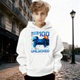 thumbnail image 2 of Oiyii Gamer 100 Days Print Hoodie for Toddler Boys Long Sleeve Casual Hoodie Sweatshirt Pullover Top,White, 2 of 4