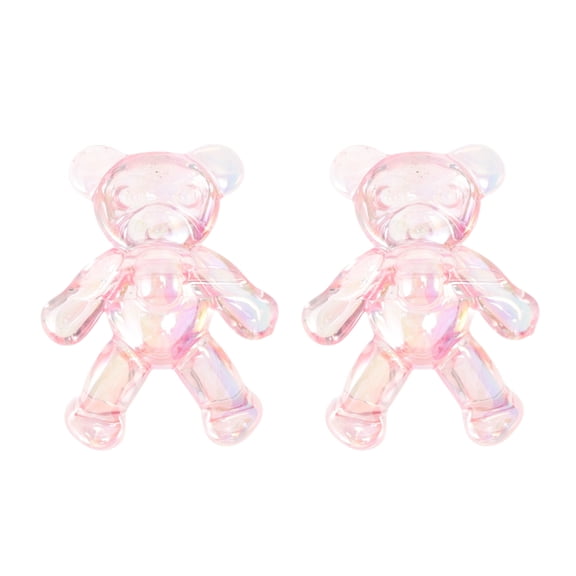 Unique Bargains 1 Pair Shoelace Charms Bears Fashion Shoe Accessories Clear Pink