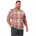 thumbnail image 6 of LTTVQM Mens Four Season All Weather Plaid Golf Shirt Big & Tall Short Sleeve Collared High Breathability Casual Top Light Gray 6XL, 6 of 7