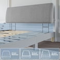 thumbnail image 4 of Cabecero cama full sin taladro montaje 5min soporte ergonómico funda removible gris Pinmoco D-GREY, 4 of 7
