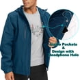 thumbnail image 5 of Camel Crown Packable Men's Rain Jacket Lightweight Waterproof Rain Shell Jacket Raincoat with Hood for Golf Cycling Windbreaker Blue, 5 of 8