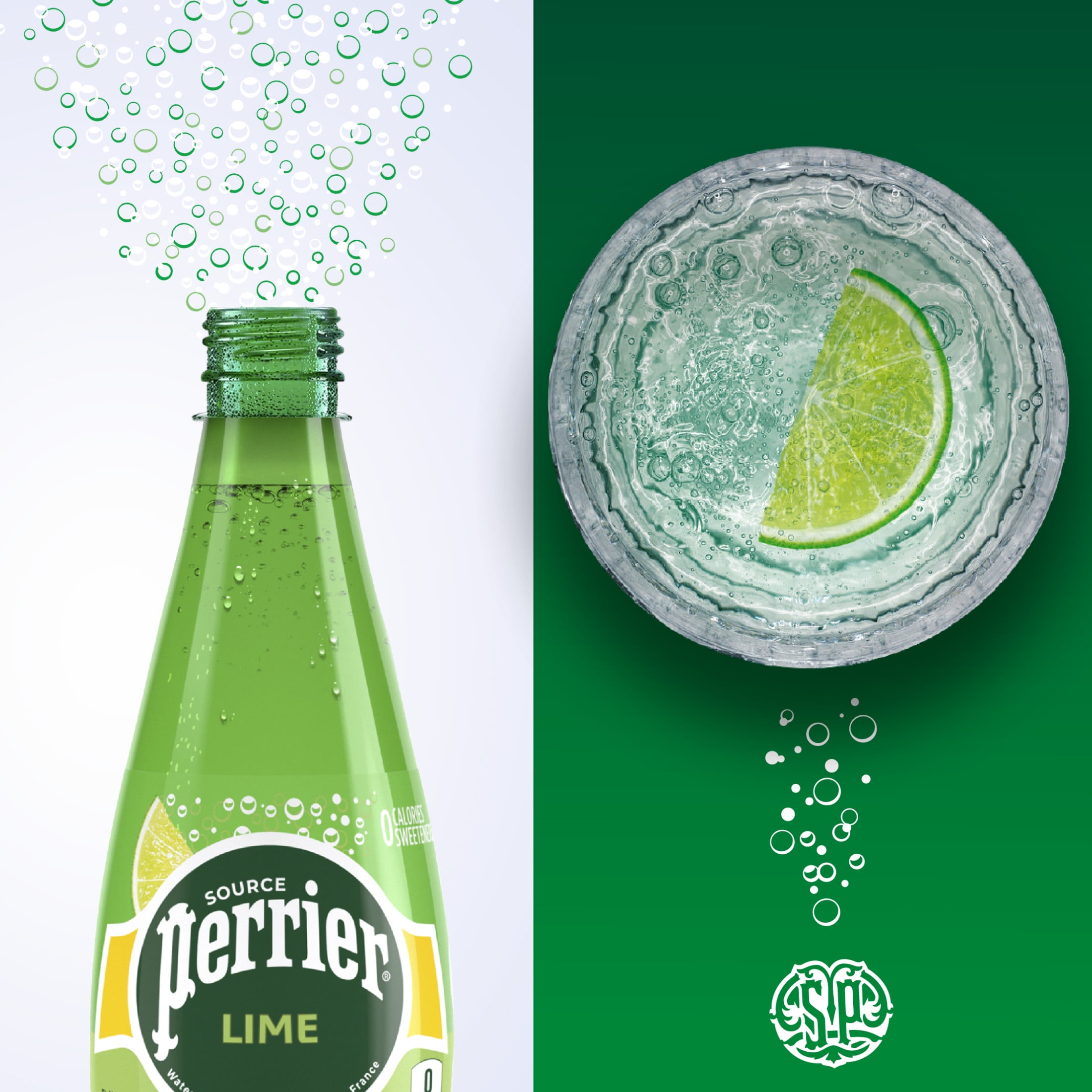 Perrier Lime Flavored Sparkling Water, 405.6 fl oz, 24 Pack Plastic Water Bottles