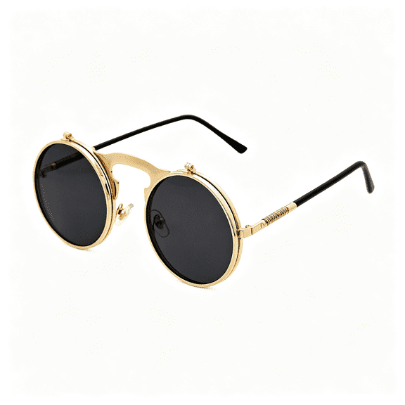HBMYN Retro Flip-Up Round Goggles Steampunk Sunglasses Trendy Versatile sunglasses goggles