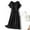 Black, variant on Women's Floral Short Sleeve Summer Maternity Nursing Breastfeeding Dress Thread Dress Thin Crewneck Breastfeeding Dress