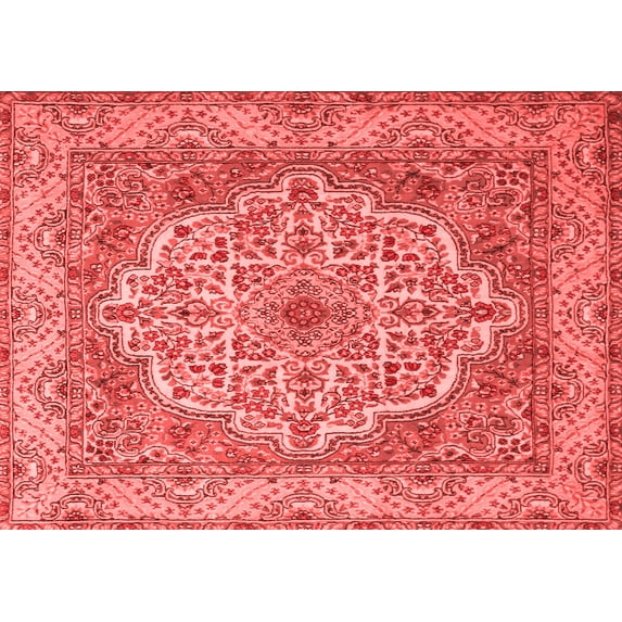 Ahgly Company Indoor Rectangle Medallion Red Traditional Area Rugs, 5' x 8'