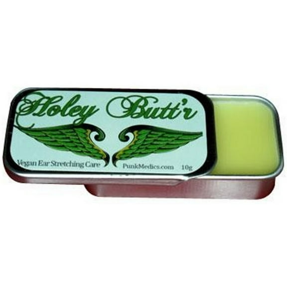 1 Tin of .35 oz Holey Butt'r Vegan Ear Gauge Stretching Lobe Cream